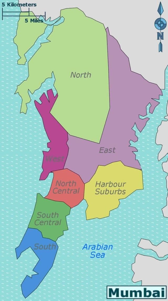 ムンバイ - ボンベイの周辺地図