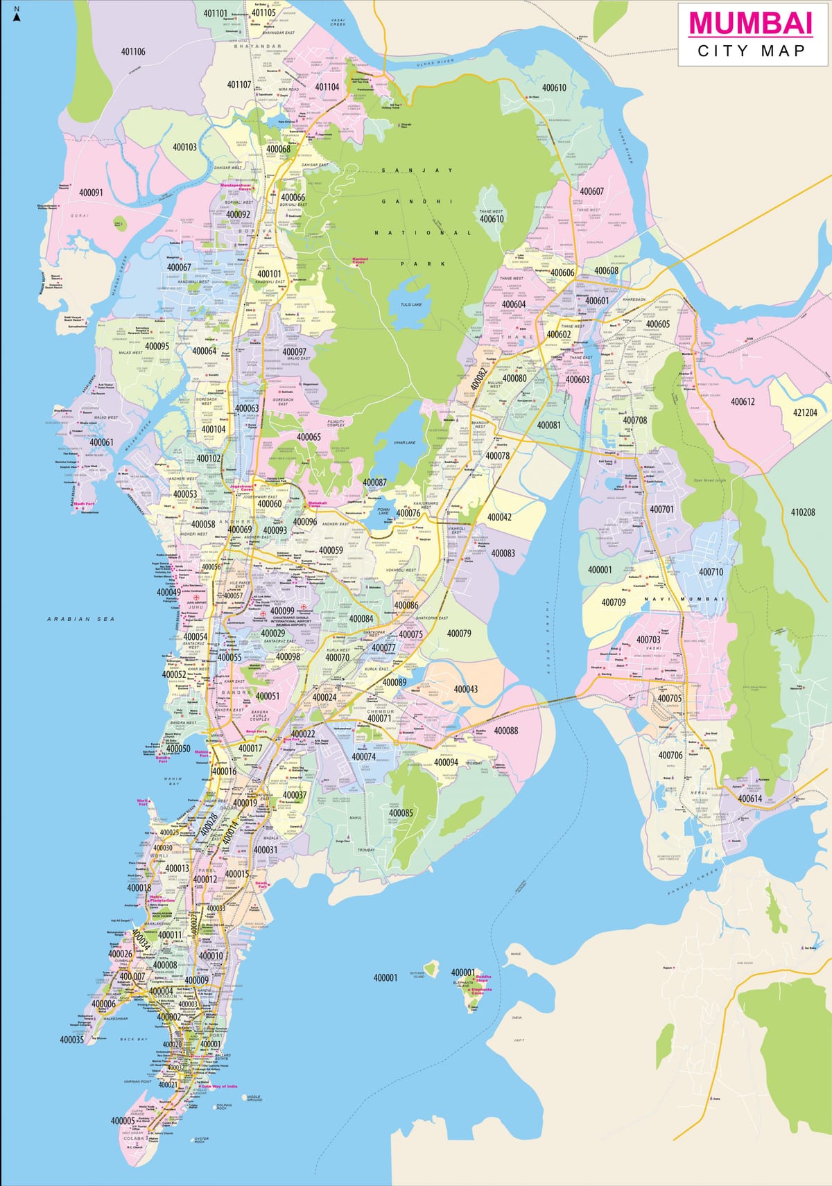 ムンバイ - ボンベイの都市地図