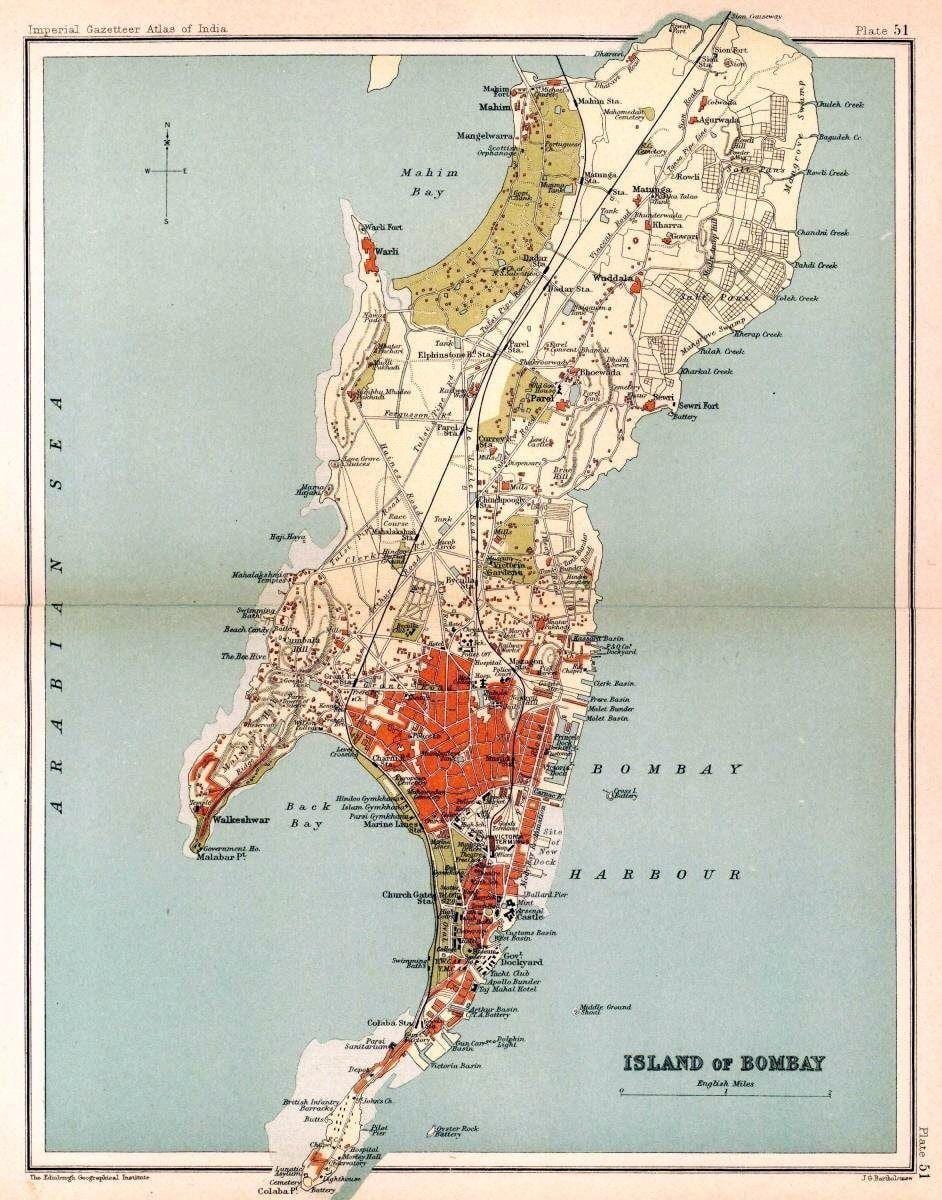 ムンバイ - ボンベイの歴史的な地図