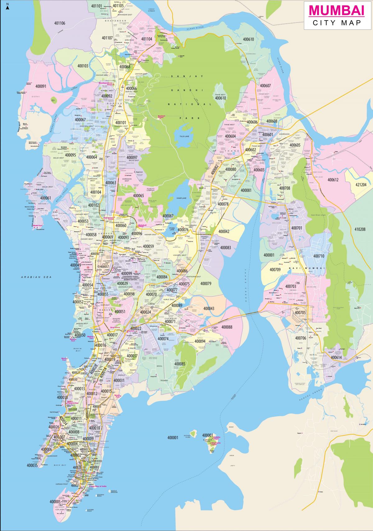 ムンバイ - ボンベイの都市地図