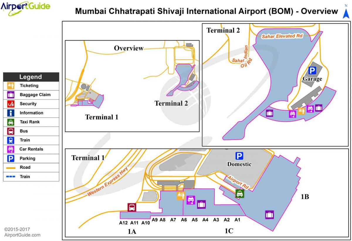 ムンバイ - ボンベイ空港ターミナルマップ
