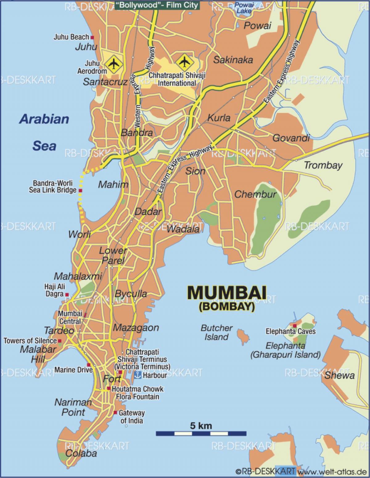 ムンバイ - ボンベイの空港マップ
