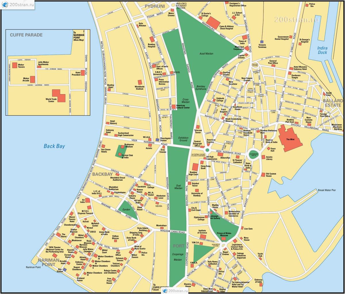 ムンバイ - ボンベイの街並みマップ